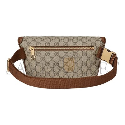 GUCCI GG LARGE CANVAS WITH LEATHER TRIM FANNY 733240 (22*15*4cm)
